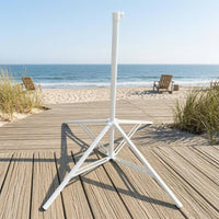 Triangular Braced Sun Umbrella Base 38 Mm Pole Size Four-Leg Umbrella Base Tall Center Tube Metal