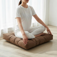 Thick Tatami Cushion Supportive Square Tufted Floor Pillow Deformation Resistant Square Tufted Cushion for Bay Window, Balcony