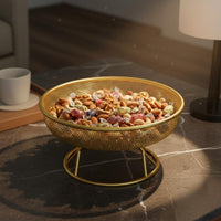 Mesh Fruit Basket Rolled rimed Metal Basket Shallow Tableware