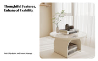 3 Pieces Round Tea Table with 2 Swivel Floor Chairs Easy to Clean Home Furniture