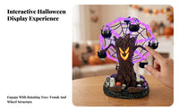 Spooky Tree Figurine with Observation | violet Illuminated Rim, Espeluznante, Halloween Tabletop Figurine, for Shelves
