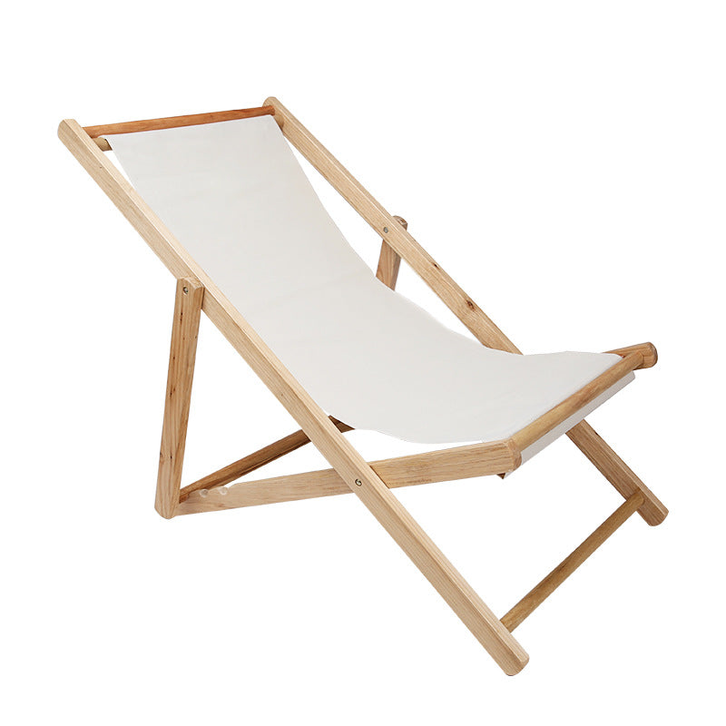 Outdoor Wooden Folding Beach Chair Set with Table for Patio Garden Camping
