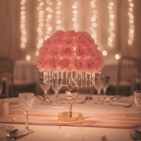 Rose Lamp Romantic Floral Table Lamp Gold-Tone Soft Glow for Girls, Bedroom, Nightstand