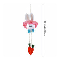 Carrot Rabbit Hanging Decoration Cute Design Easter Bunny Welcome Sign Handmade