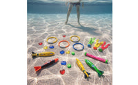 22 Pieces Pool Training Toy Set Fun Underwater Pool Diving Toys Diving Rings and Tubes for Kids