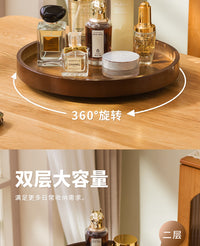 Rotating Cosmetic Organizer with Makeup Brush Holder for Dresser