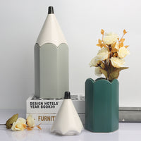 Ceramic Pencil Holder with Geometric Pattern, Minimalist Style