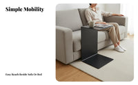 C-Shaped Couch Table Minimalist Design Slide-Under Sofa Table Movable