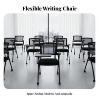 Rolling Chair with Writing Tablet Space-Saving Office Furniture Ergonomic Design