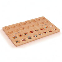 Traditional Wooden Mancala Game Foldable Mancala Board Game Folding Portable for Families, Kids, Classrooms, Travel