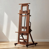 Crank Easel Sturdy Wooden Easel with Wheels Mobile for Artists