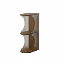 Fluted Door Nightstand Large Capacity Storage Cabinet semi-transparent Panels