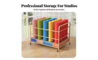 Large Capacity Exercise Mat Storage Rack Heavy Duty Foam Roller Holder Space-Saving Multi-Tier Exercise Mat Stand Modern Design for Gym Owners