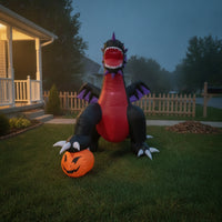 Oversized Inflatable Dragon with Pumpkin Large Inflatable Dragon Weather-Resistant Lawn Decor Scary for Party