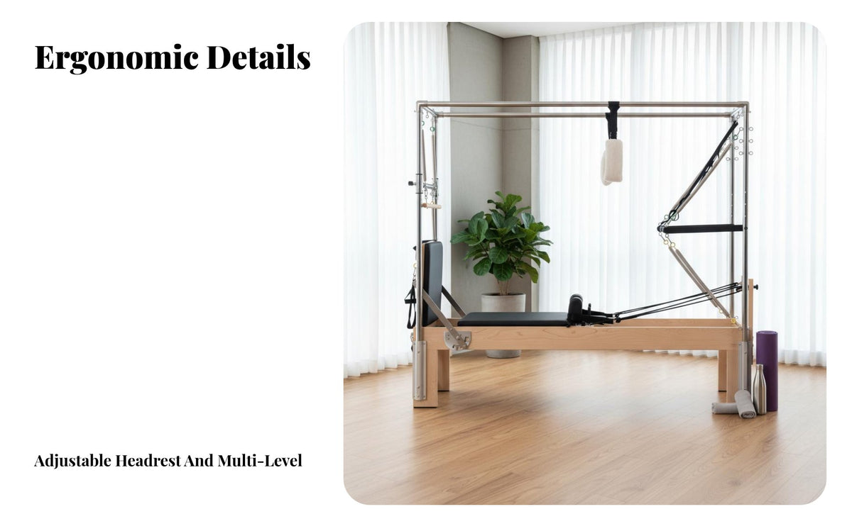 Pilates Luxury Bed Studio Grade Pilates Reformer Luxury Combo Multi-Functional 3-in-Central Training Bed for Home Gym Owners, Recovery Center