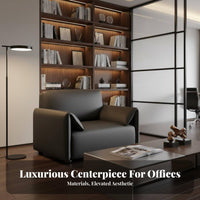 Minimalist Design 3-Seater Sofa Professional Appearance 3-Piece Seating Arrangement Comfortable Cushioning Reception Couch Sturdy Construction for Executives, Business Owners, Clients, Waiting Room, Lobby