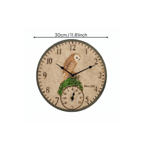 Decorative Thermometer Wall Clock 3D Relief Home Decor Battery Operated