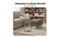 Upholstered Wooden Leg Stool dense Sponge pad for Living Room, Adults