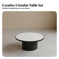 2 Pieces Nesting Round Tables Space-Saving Nesting Table Set Sintered Stsingle Top Multi-Functional for Families, Students