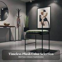 Upholstered Loop-Frame Stool Minimalist Design Indoor Seating for Bedroom, Women