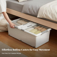 Rolling Underbed Drawer With casters Flat Rolling container slimline Design