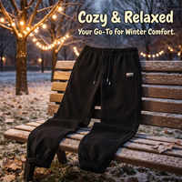 Mens Tracksuit Bottoms with Fleece Lined Interior for Winter Warmth, Tapered Joggers with Elastic Waist and Ankle Cuffs