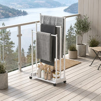 Multifunctional Bathroom Towel Rack with 3 Shelves, Carbon Steel, Powder Coated