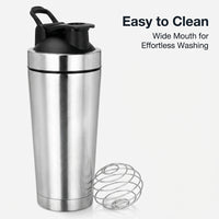 Stainless Bottle with Mixing Ball, 304 Food Grade Metal Powder Mixer, Double Layer Insulation for Fitness Enthusiast