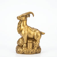 Tabletop Ornament Chinese Brass Figurine Embossed Mist Pattern Brass animal Figurine Carved Texture