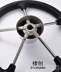游艇船用不锈钢方向盘316PU方向盘助力把握方向盘 方向舵11.5英寸