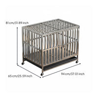 Stainless Canine Enclosure Cage Easy to Clean Foldable Dog Cage Rust-Resistant Pet Enclosure for Indoor, Outdoor