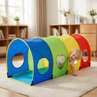 Kids Pop-Up Play Tent Tunnel Sensory Activity Toy for Early Education and Parent-Child Interaction