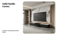 TV Cabinet Sintered Stone Top Electric Lift TV Cabinet Minimalist Design Automated Display Console for Home Theater