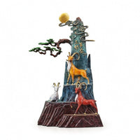 Mountain Sculpture with Goats Collectible Three Caprine Figures Sculpture Textured Caprine Ornament for Homeowners, Collectors, Office
