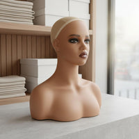 Shoulder Mannequin Bust Stable Base Realistic Head Bust for Photo Photography