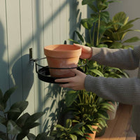 Pot Holder with Guard Loop Sturdy Wall Plant Holder with Loop Indoor for Balcony