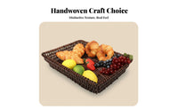 Woven Food Platter multi-functional Serving Basket Imitation Rattan for household users