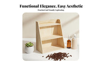 Tiered Wooden Shelf Multifunctional Stepped Display Riser Space-Saving