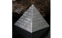 Pyramid Jewelry Box Engraved Pattern Tin Alloy Jewelry Box Open Interior