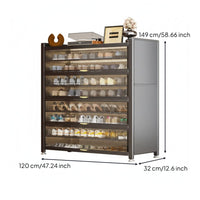 Multi-Layer Steel Footwear Storage Unit Large Capacity Entryway Shoe Storage Cabinet Dustproof for Homeowners, Apartment Dwellers, Hallway