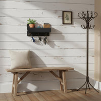 Farmhouse Wall Key Rack Solid Wood Entryway Organizer Easy Installation