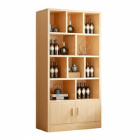 Wooden Beverage Cabinet Minimalist Living Room Design Room Display Shelf Large Capacity Entryway Partition Cabinet for Homeowners, Adults, Study