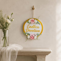 Floral Wedding Sign Artificial Flowers Flower Wreath Wall Decor for Party