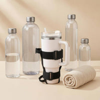 Cup Holder Strap Black Adjustable Cup Carrier Polyester Adjustable Bottle Carrier