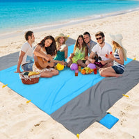 Picnic Blanket and Waterproof Blanket for Family, Large 210x200cm Oxford Cloth Camping Mat, Sandproof Beach Mat with Corner Loops, Hiking Mat
