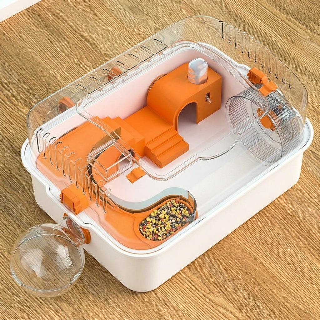 Large Hamster Cage for Hamsters, Modern Style Rectangular Hamster Villa, Detachable Bin for Indoor Use, Easy-to-clean dwelling for Friends