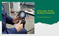 Air conditioner gauge set – Gauge, Pressure Measurement, Coolant Charging, Robust, Automotive & Home Maintenance