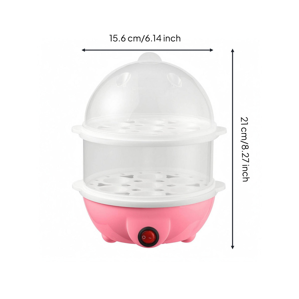 Dry-Charring Protection Double-Layer Egg Cooker Automatic Shutoff Electric Egg Steamer Auto Shut-off Steaming Cooker One-Button