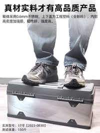NAKIOO Industrial Stainless Steel Tool Box for Home, Car, and Multi-purpose Storage
