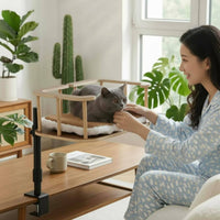 Feline Desk Bed Clamp No-Tools-Required Setup Desk Mounted Pet Bed Soft Mat